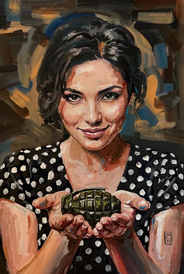 这是艺术家Mike Wehner在2026年创作的丙烯画《But She's F