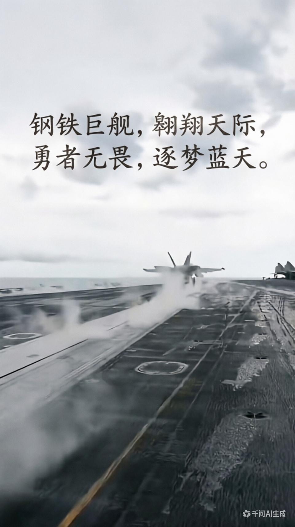 钢铁巨舰劈波斩浪，战鹰振翅刺破苍穹。每一次弹射起飞，都是勇气与力量的极致绽放；每