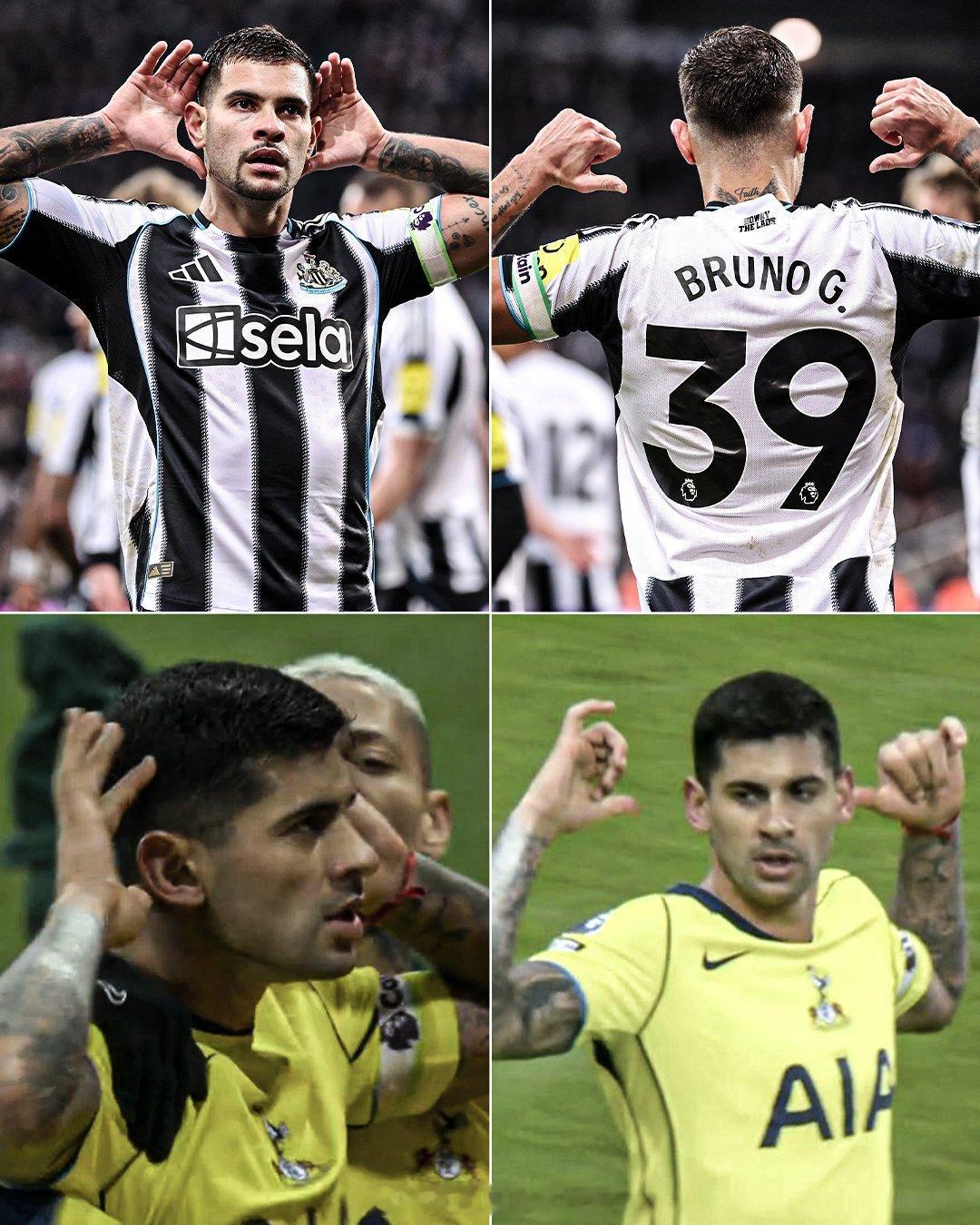 【罗梅罗模仿吉马良斯庆祝动作】纽卡斯尔联2比2热刺，纽卡中场吉马良斯（巴西国脚）