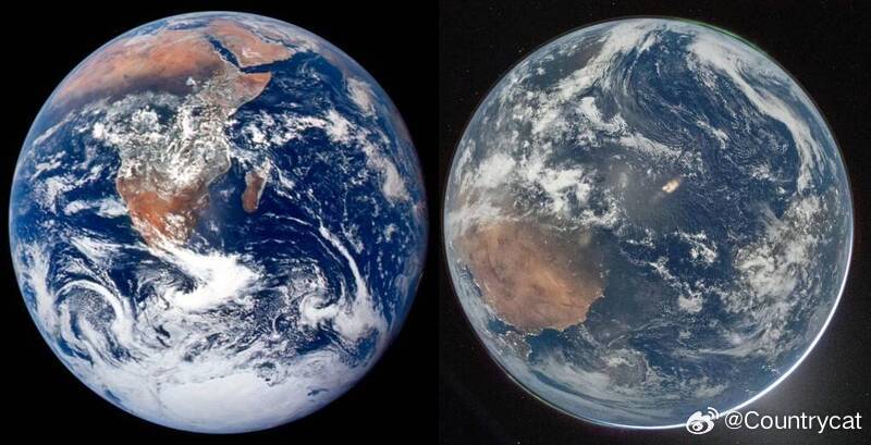 地球全景照跨越54年对比：“蓝色弹珠”到“你好，世界”惊艳全球海外新鲜事美国国家