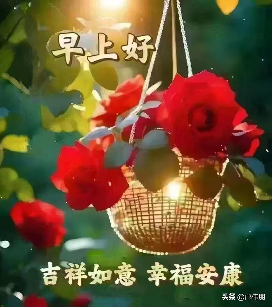 [心]早安心语[心]
晨光破晓映轩窗，
宿露凝珠草色芳。
巷里犬声传远巷，
林间