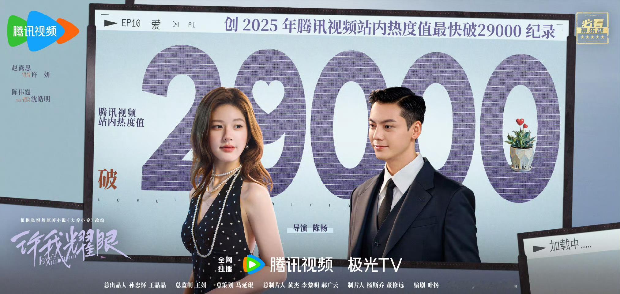 赵露思许我耀眼成为2025年腾讯最快破29000的剧！太伟大了！ ​​​