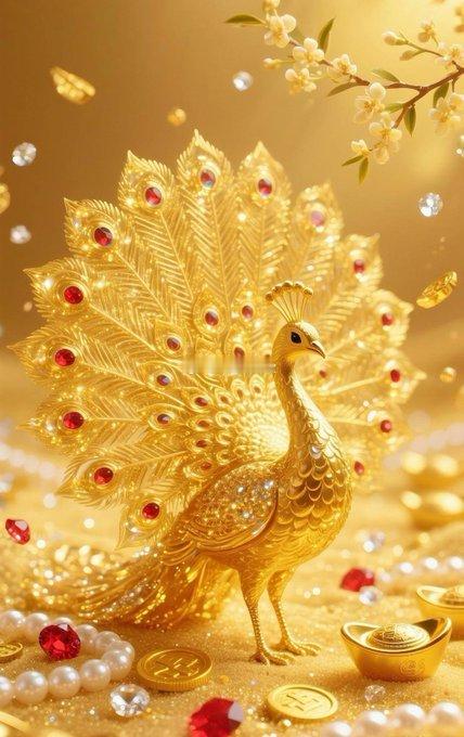 凤舞九天庆国威，祥瑞降临福满门。凤凰之姿显华贵，吉祥如意共光辉。 