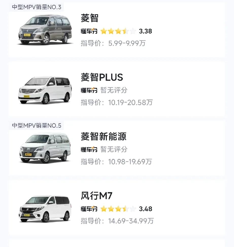 风行CM7'风行M7以及风行菱智PULS外观几乎一致。
还有一个5万多起步的风行