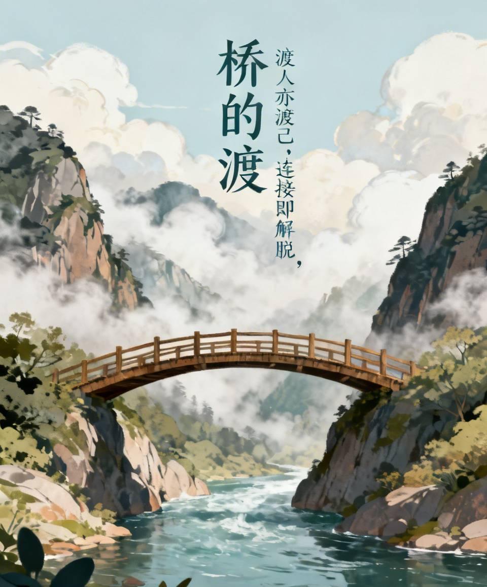 桥的渡 🌉渡人亦渡己，连接即解脱。
桥横跨激流，连接两岸，任人踩踏，默默承受重