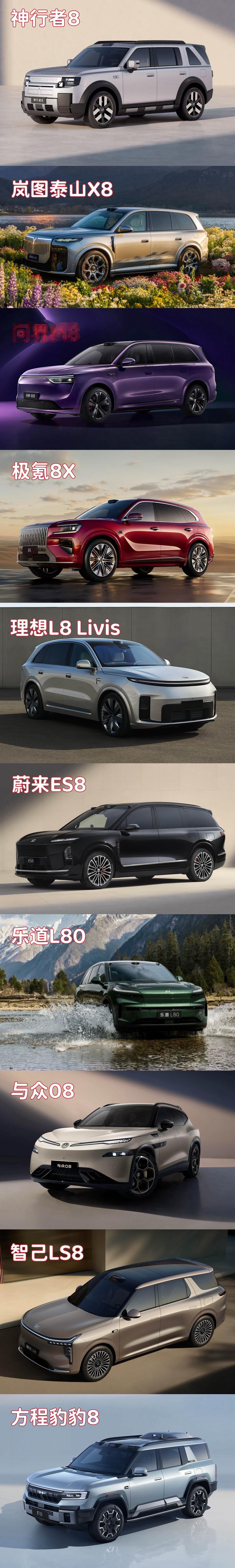 挑了几款主流品牌的“8系”SUV，有豪华霸气的，有年轻运动的，有高端硬派的……下