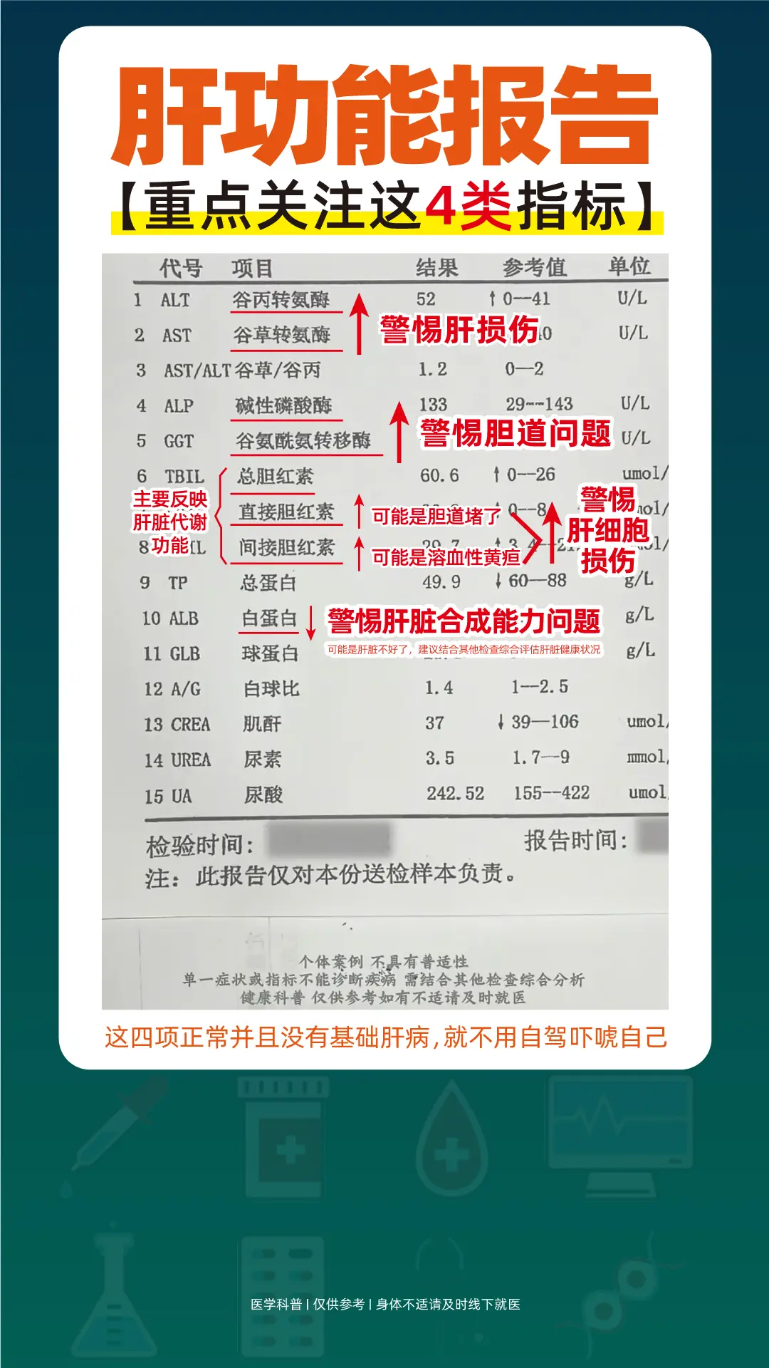 肝功能报告，重点关注这4类指标！。