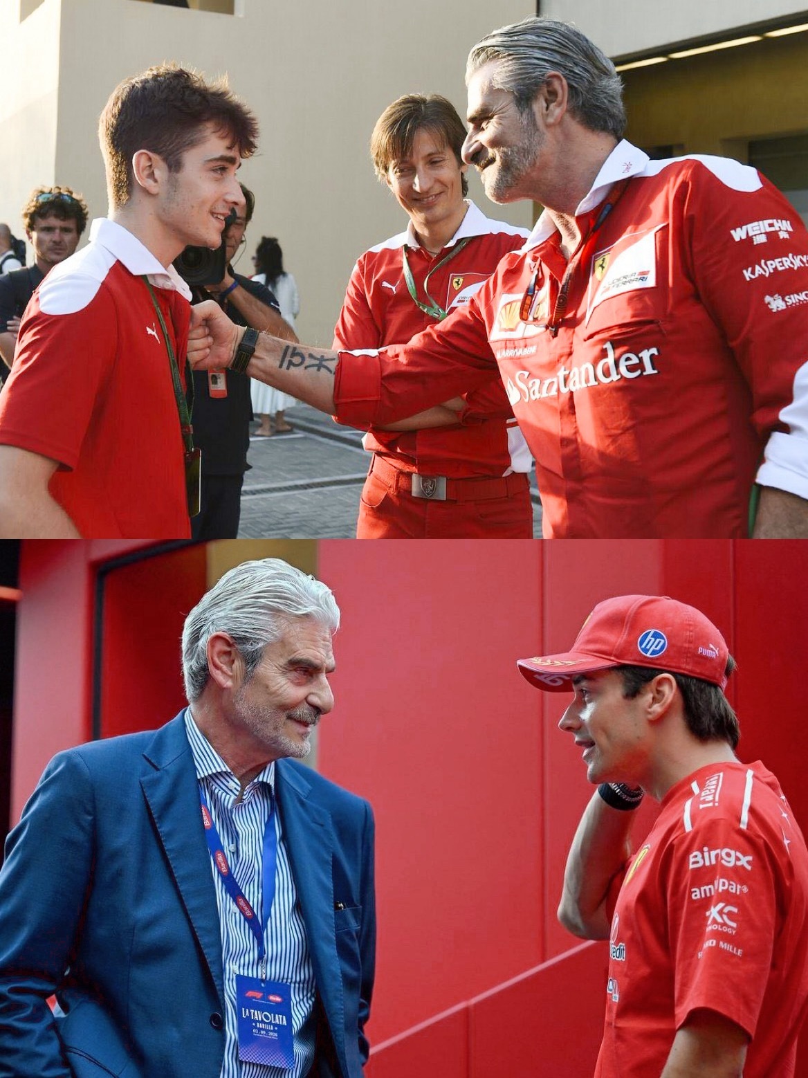 Charles今天遇到了Maurizio Arrivabene📸令人感叹，距离