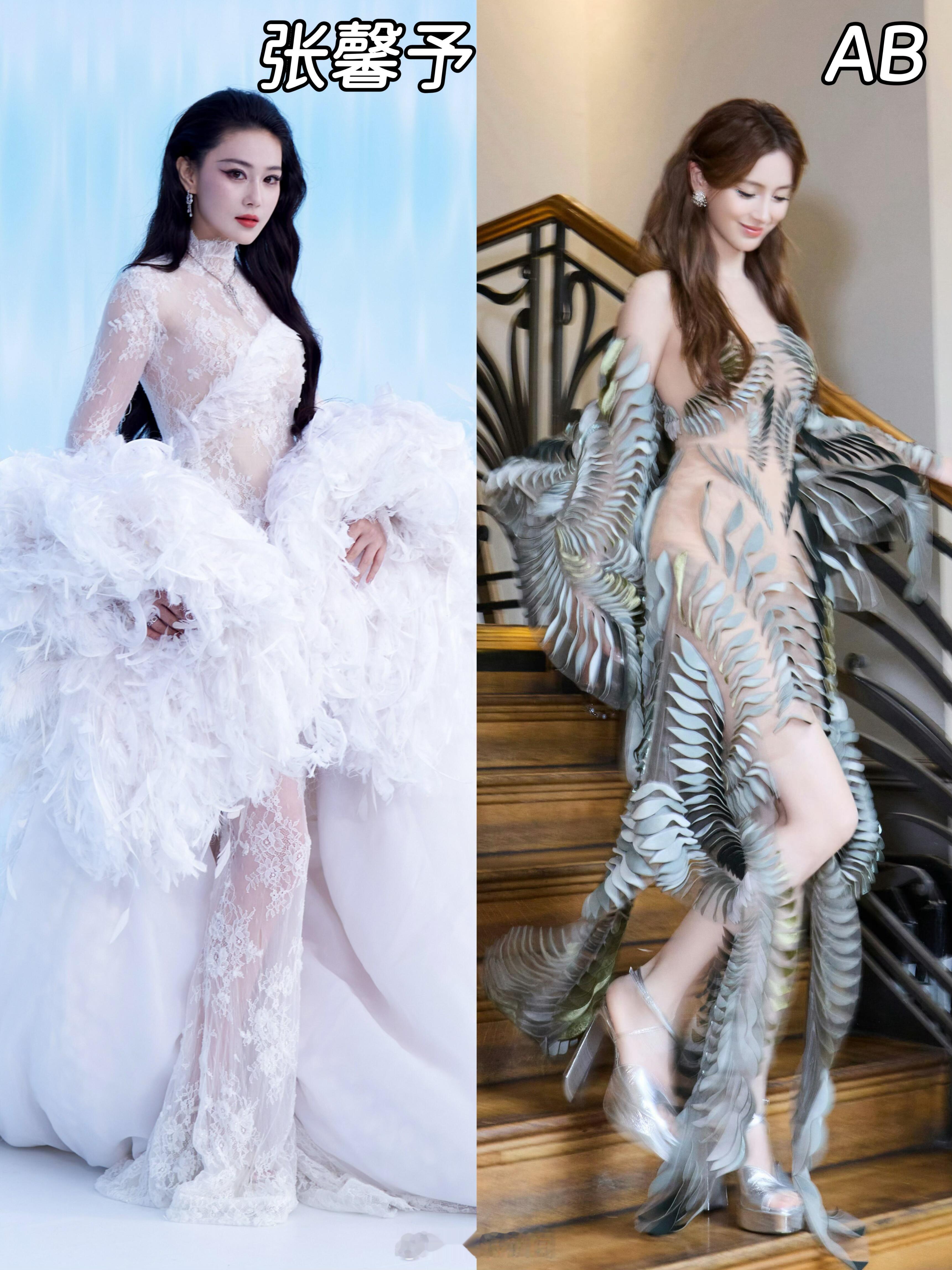 她们好会穿！半透的异曲同工之妙！AB和张馨予两位女神太会穿了！半透设计若隐若现的