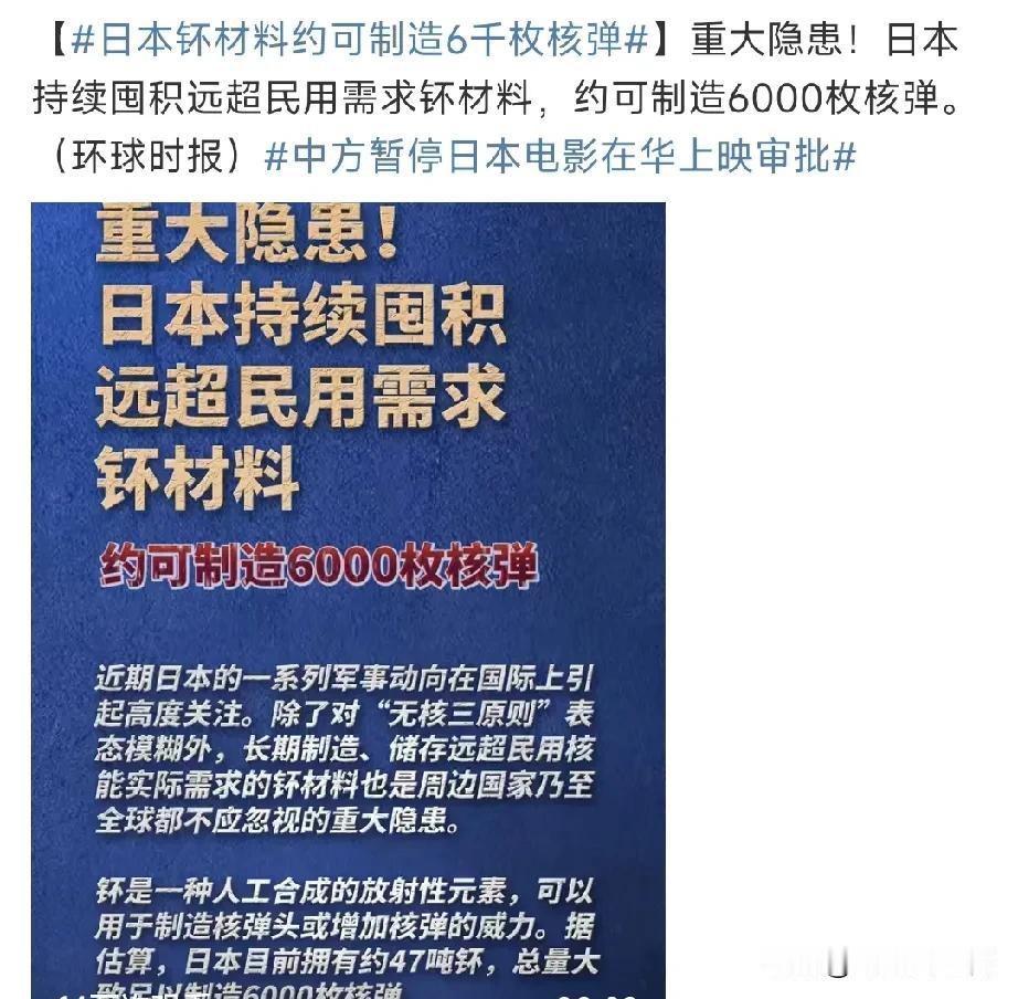 美国人不长记性！

日本一旦哪天制造出这6000枚核弹，首先收拾的很可能就是美国
