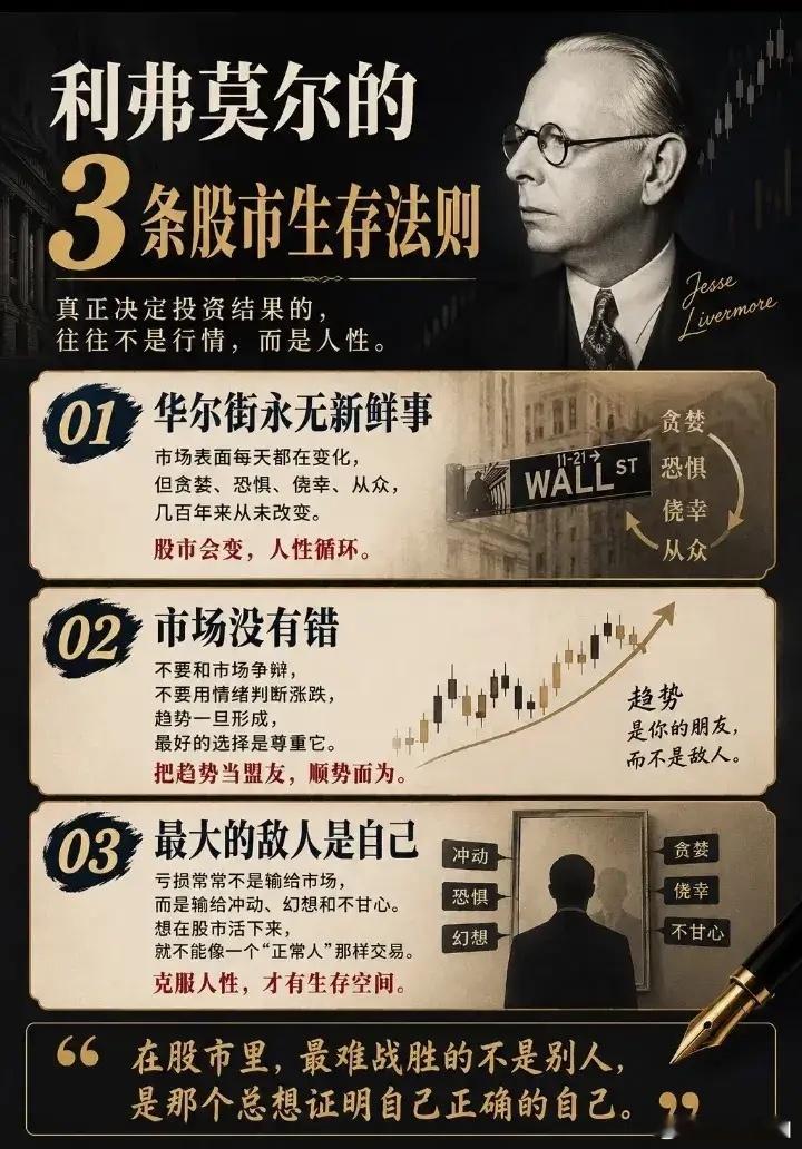 利弗莫尔的3条股市生存法则 