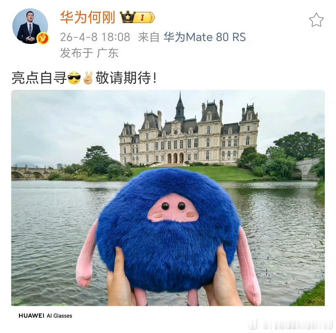 昨天刷到华为何刚总微博晒出带“HUAWEI AI Glasses”水印的照片，双