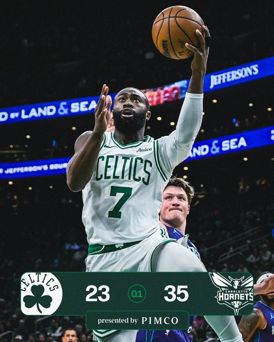 首节比赛结束，我们暂时以23-35落后于黄蜂波士顿凯尔特人 ｜Different