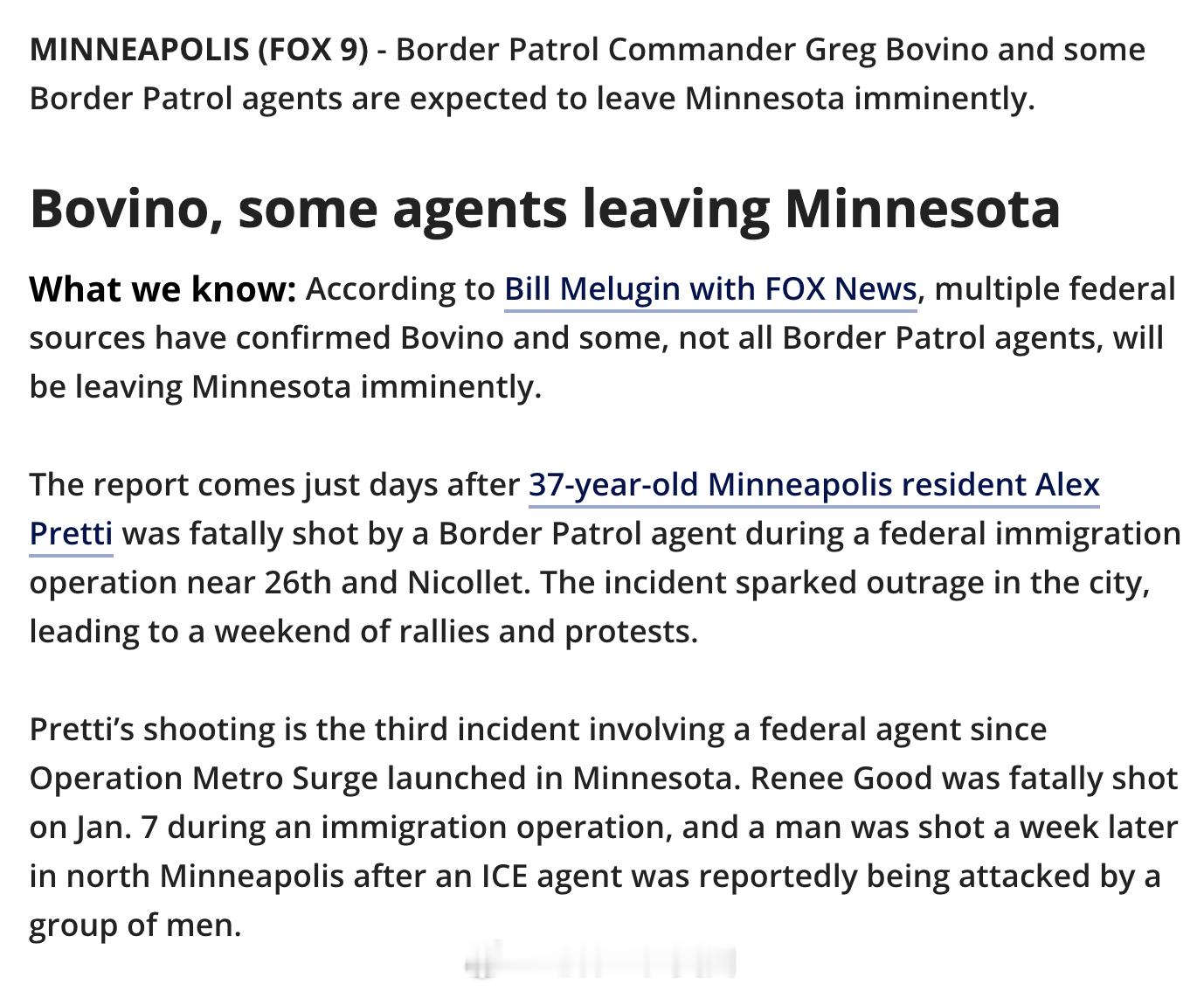 Fox News: 边境巡逻队指挥官Greg Bovino以及部分边境巡逻队特工