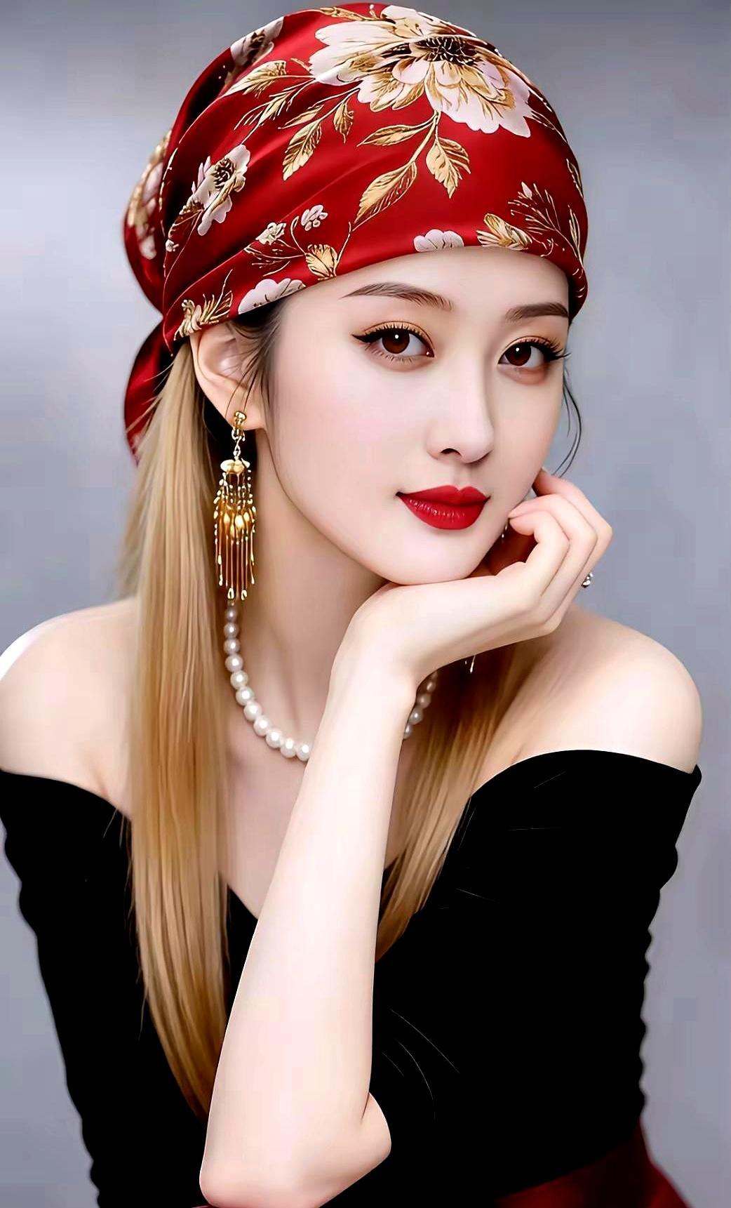 牡丹在头巾上炸开
 
她顶着一朵真牡丹逛街，路人手机咔嚓不停。我蹲在花摊前学样，