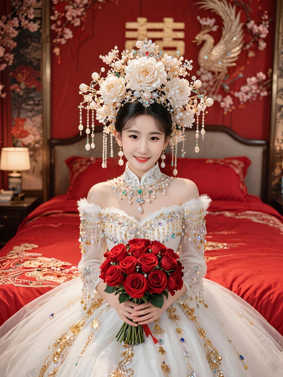 AI喜庆婚纱写真