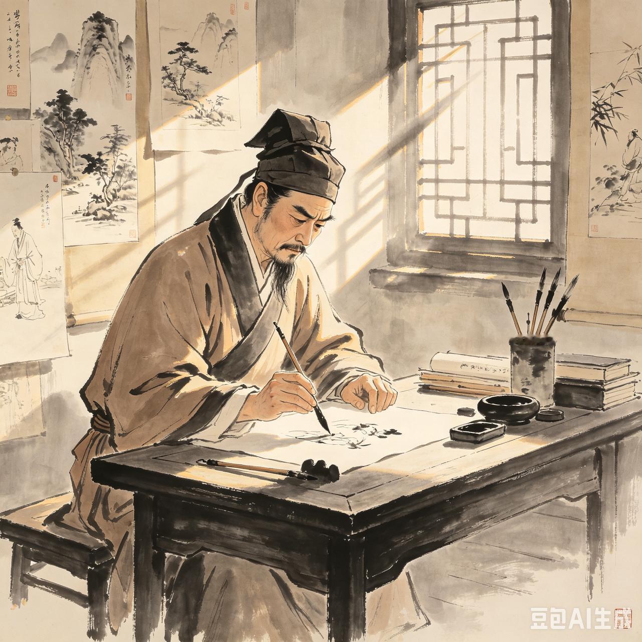明代多奇人，却说湘东有一个画师，他不画山不画水，不画花草树木，不画虫鸟百兽，也不