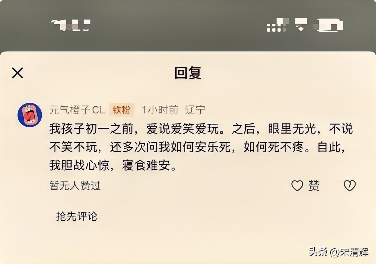 清辉的信（240）：“我孩子初一之前，爱说爱笑爱玩。之后，眼里无光，不说不笑不玩
