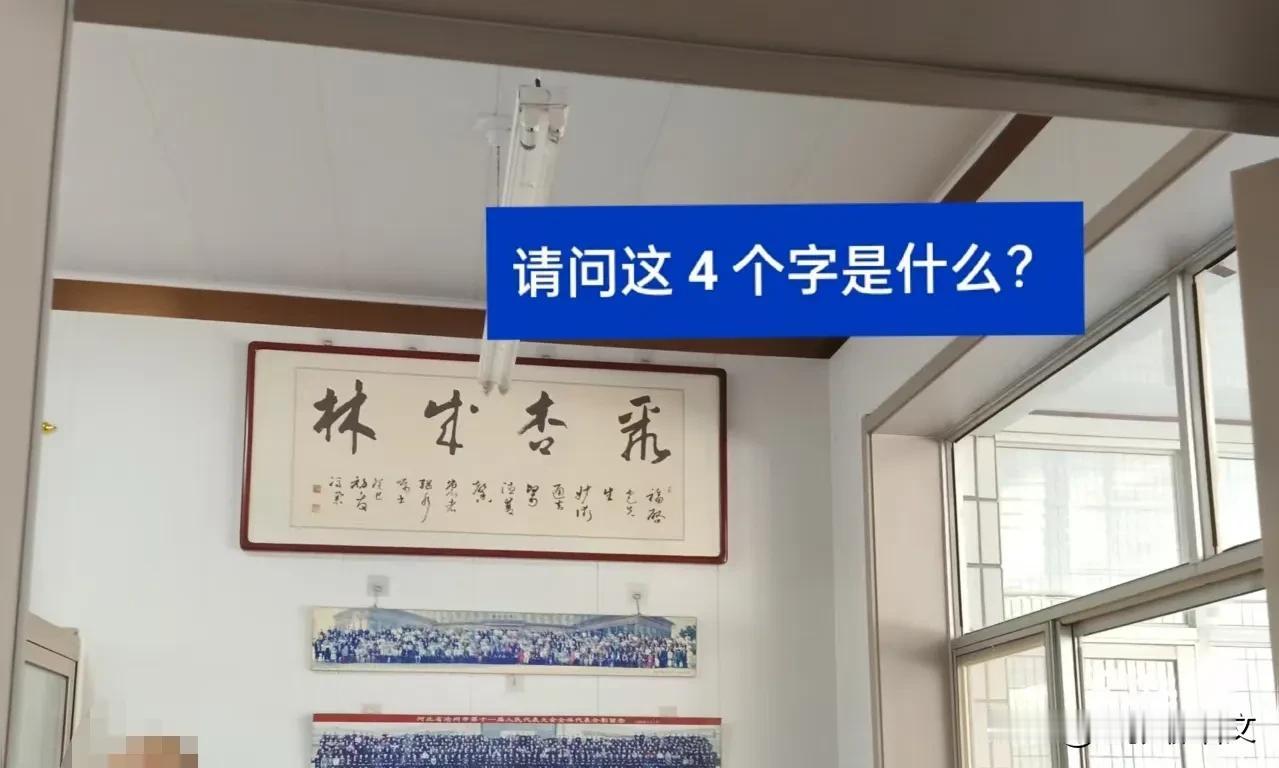 医院里看到的，有知道怎么念的吗？目前有两种意见，一种说法念桃杏成林，另外一种说法