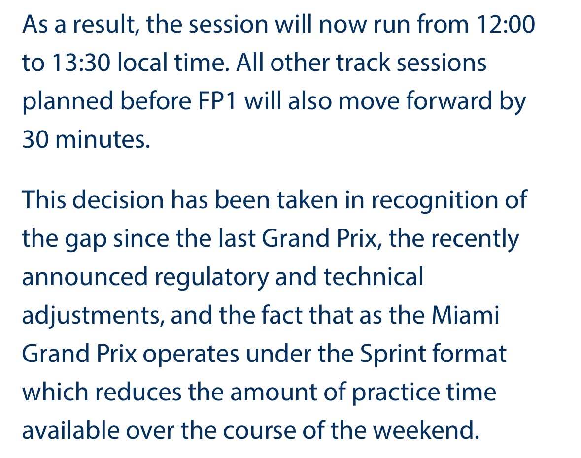 乔治拉塞尔 🩵 GR63消息速递 FIA官网发文迈阿密站FP1延长至90分钟在