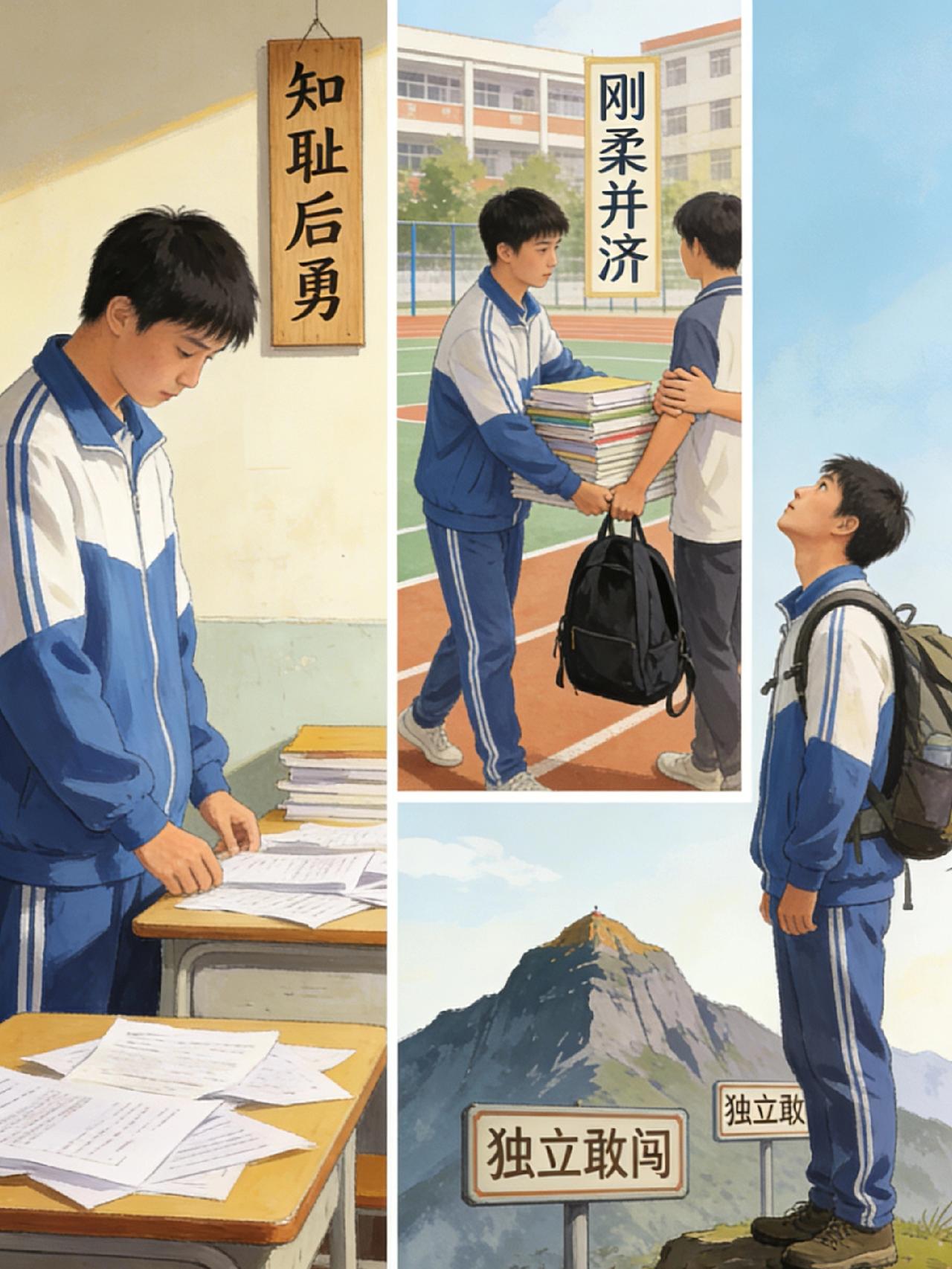 1. 知耻后勇 - 好胜但不轻狂，赢不骄、输不馁，跌倒能重新站起，这是男儿的骨气