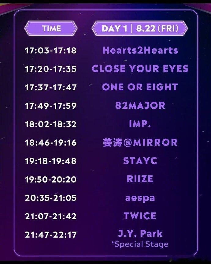 TMEA表演时间表  TMEA表演时间表🈶，8月20号中午11点开始！相信大家