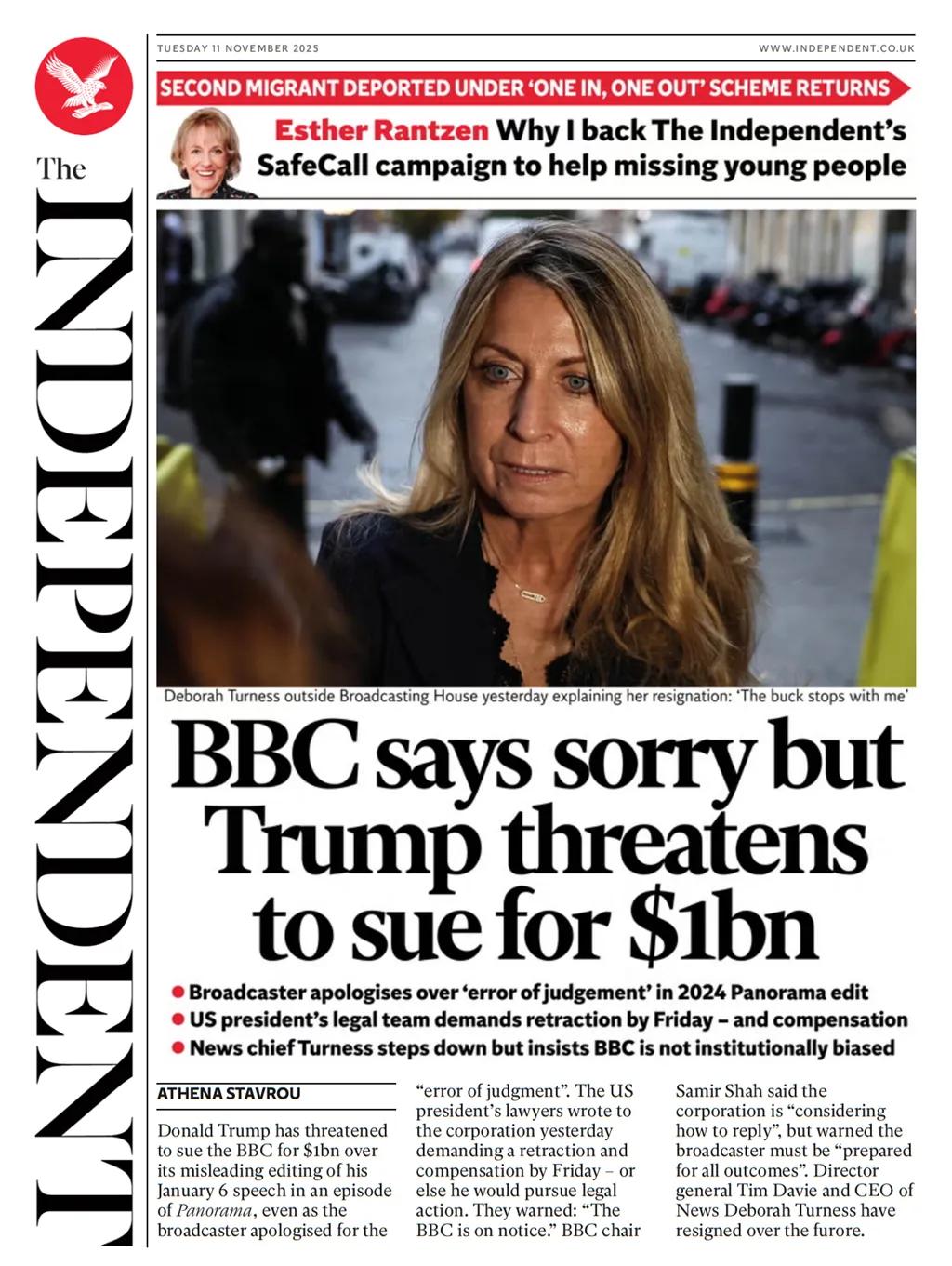 《独立报》称，英国广播公司已就一段“判断错误”道歉，此前《全景》节目在2021年