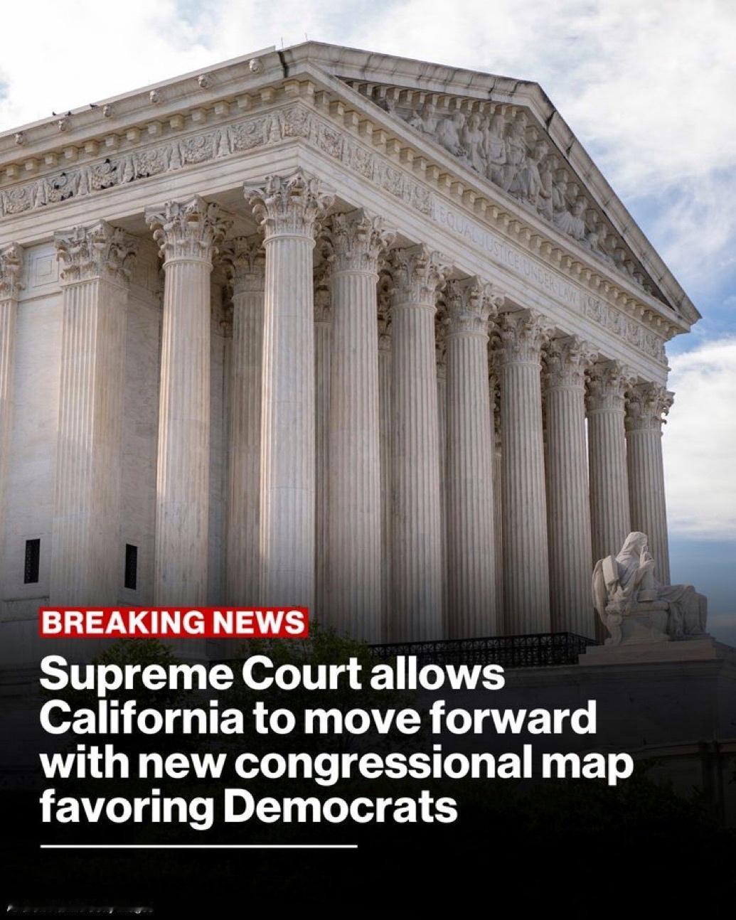 回旋镖来了

美国最高法院一致驳回加州共和党、川普要求叫停加州在2026年中期选