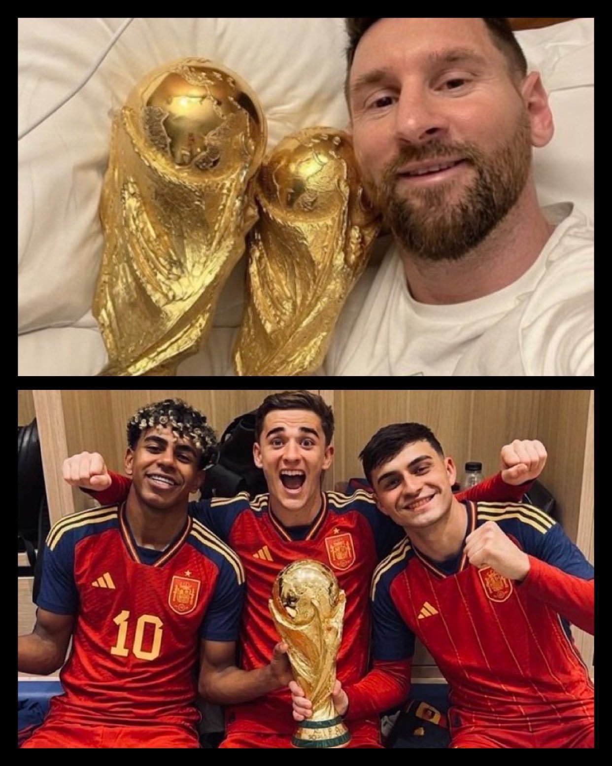 要么梅西拿到第二座世界杯，要么巴萨的8名西班牙球员夺得第一座世界杯冠军。😎❤️