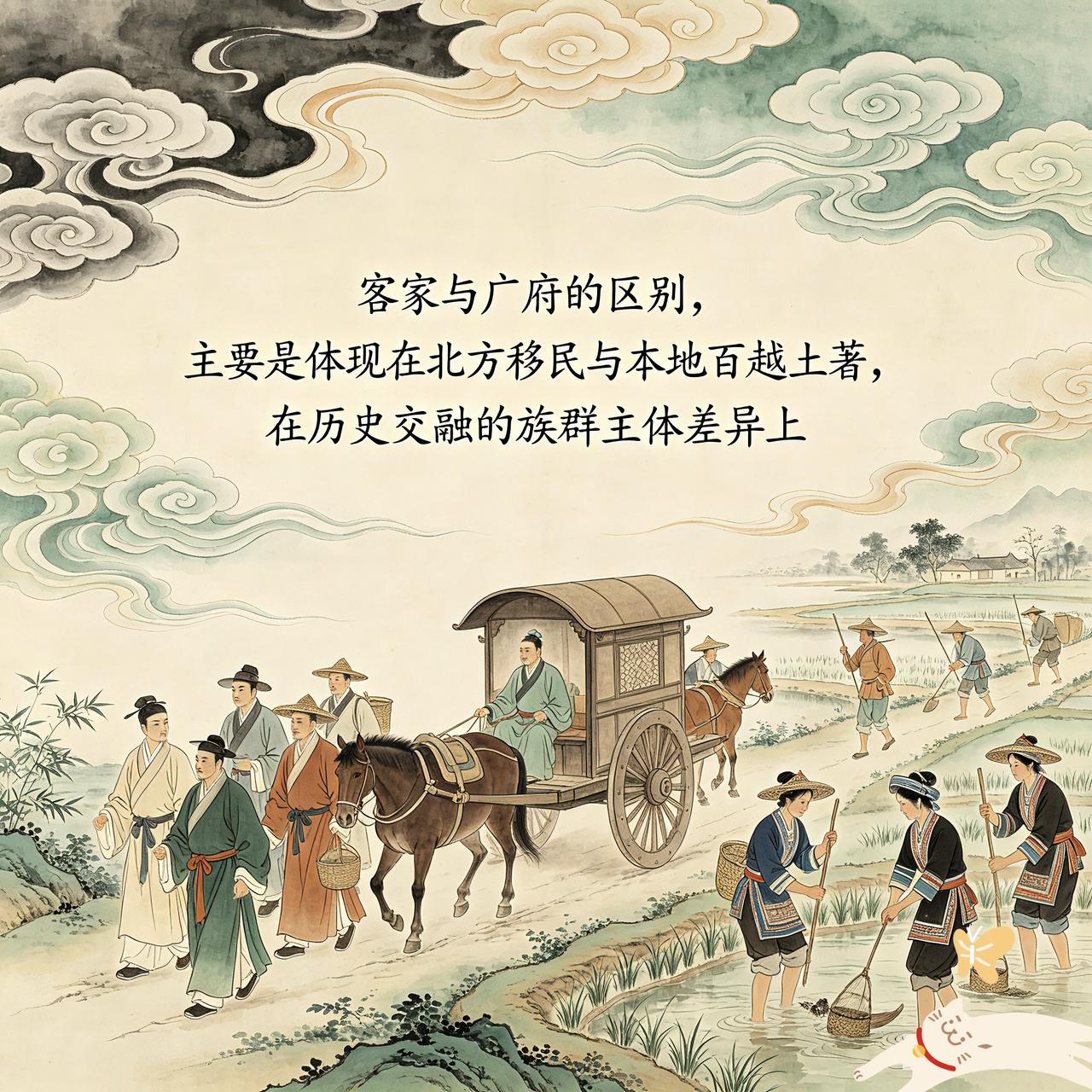 客家(移民)与广府(土著)的根本区别，更多的，还是体现在了北方汉族移民与当地百越