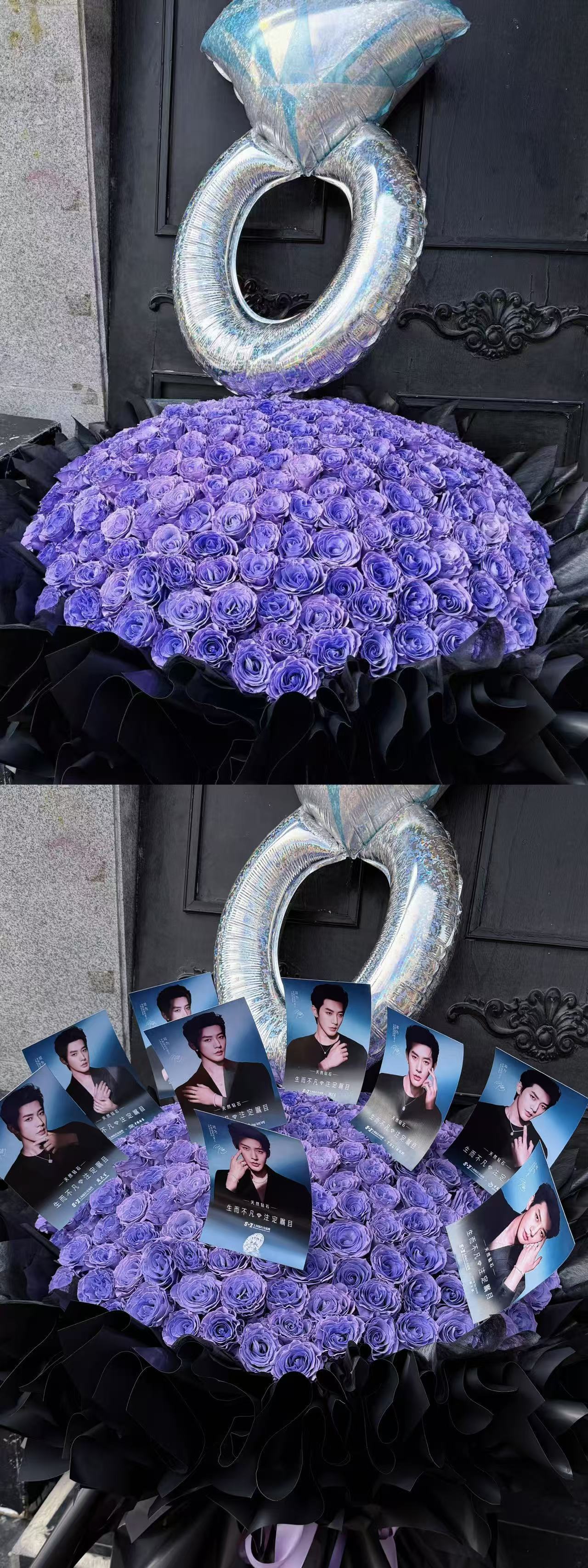 大钻石霸霸好宠 整的跟求婚似的紫玫瑰➕钻石戒指 这也太浪漫了吧