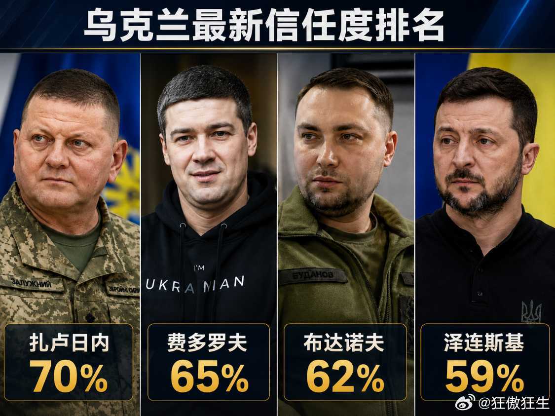 俄乌战争 乌克兰最新信任度排名 