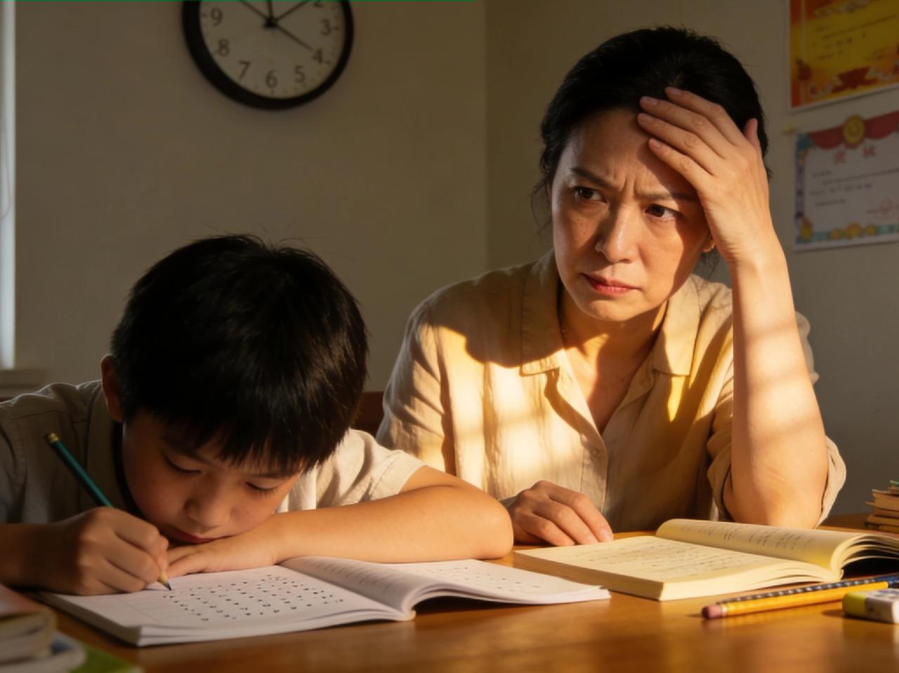 陪孩子写作业的家长有多难陪孩子写作业，是每位家长的修行。明明满心温柔，却总被磨蹭
