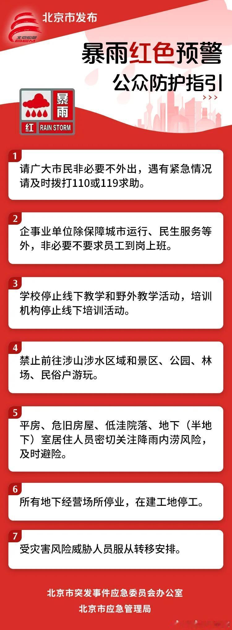 微博知名博主 北京发布暴雨、山洪灾害风险红色预警北京爆料北京暴雨北京发布暴雨红色