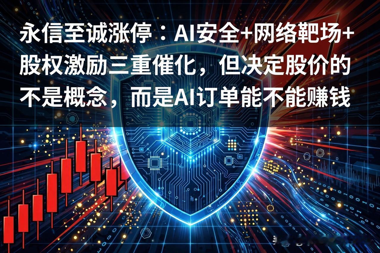 永信至诚涨停：AI安全+网络靶场+股权激励三重催化，但决定股价的不是概念，而是A