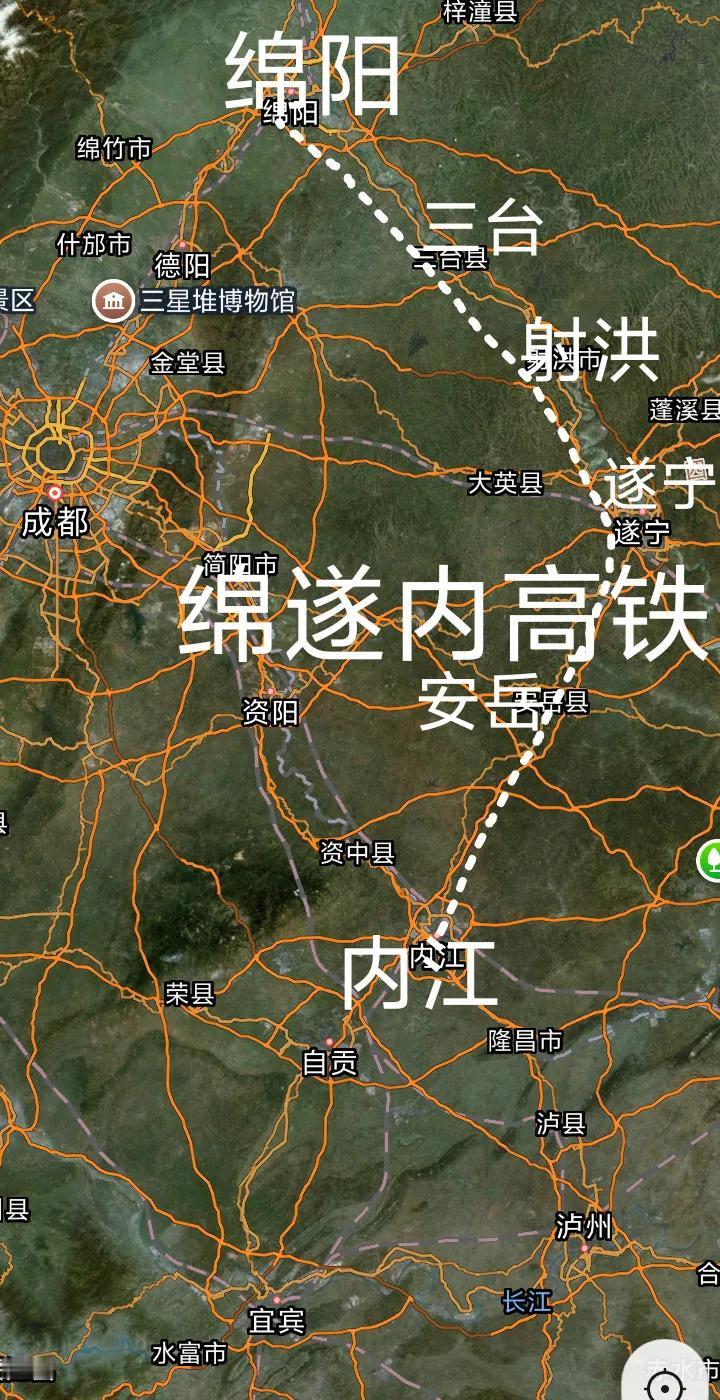 进展迅速，绵阳途经遂宁至内江时速250公里的绵遂内铁路绵遂段全线绝大部分隧道都已