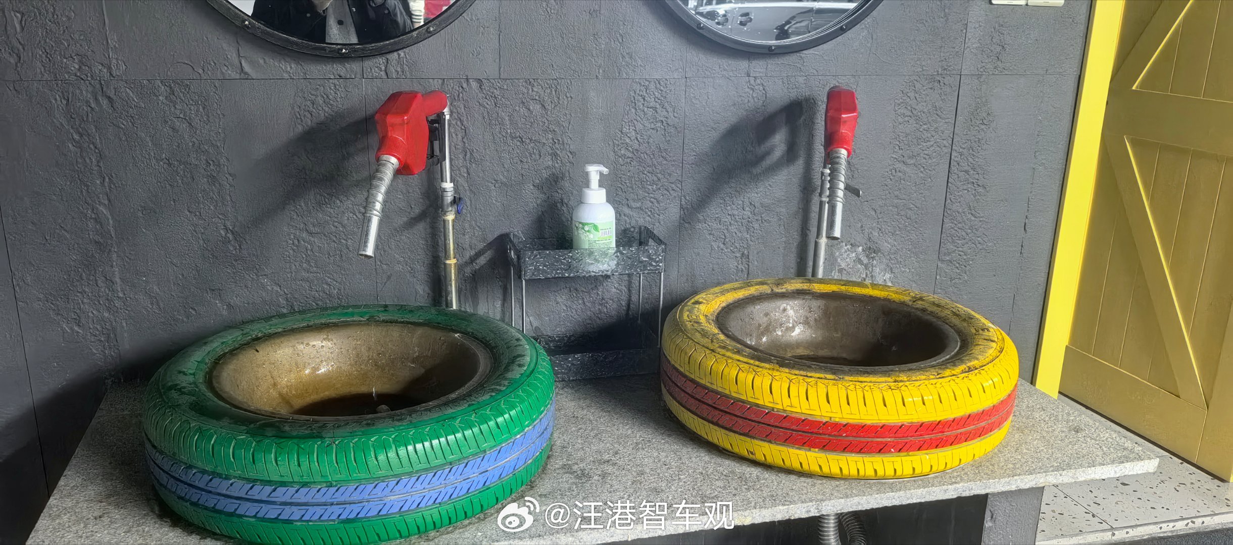 这个洗手台，可太有feel了！一瞬间嗅到了速度的味道！ 