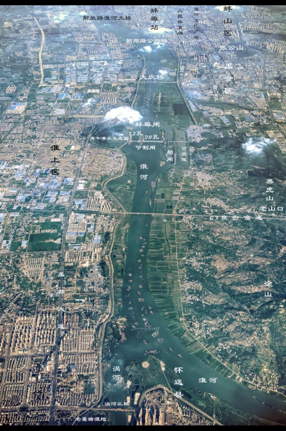 87年淮河铁路老桥大修，所有进蚌埠站北上的车均需换向后绕行曹山联络线（现已拆除）