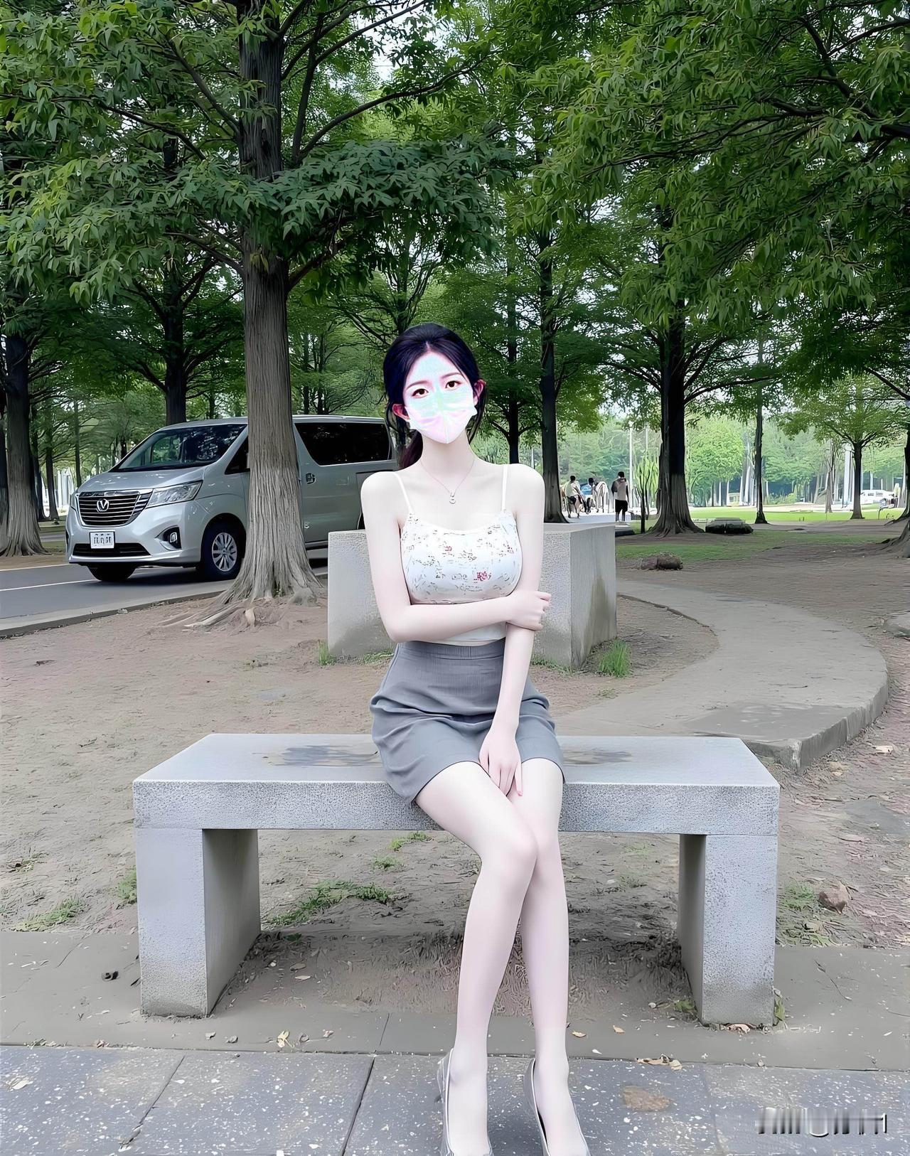 你说凉快不凉快？
只有这么完美的人才敢提前进入夏天，稀松平常的吊带短裙，她一穿就