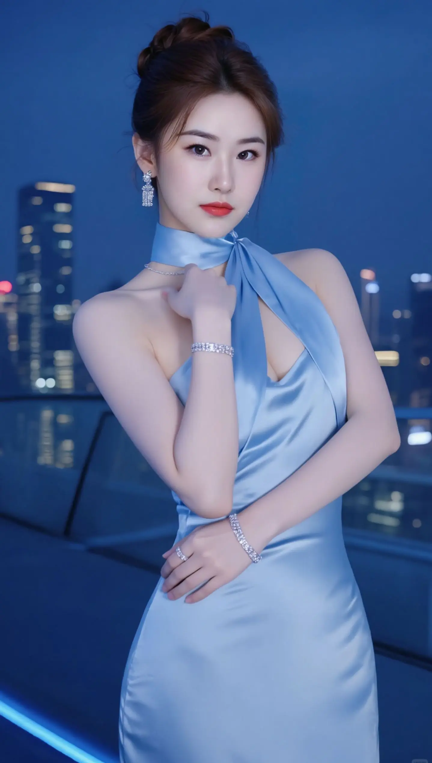 AI蓝裙时尚写真 ai创作