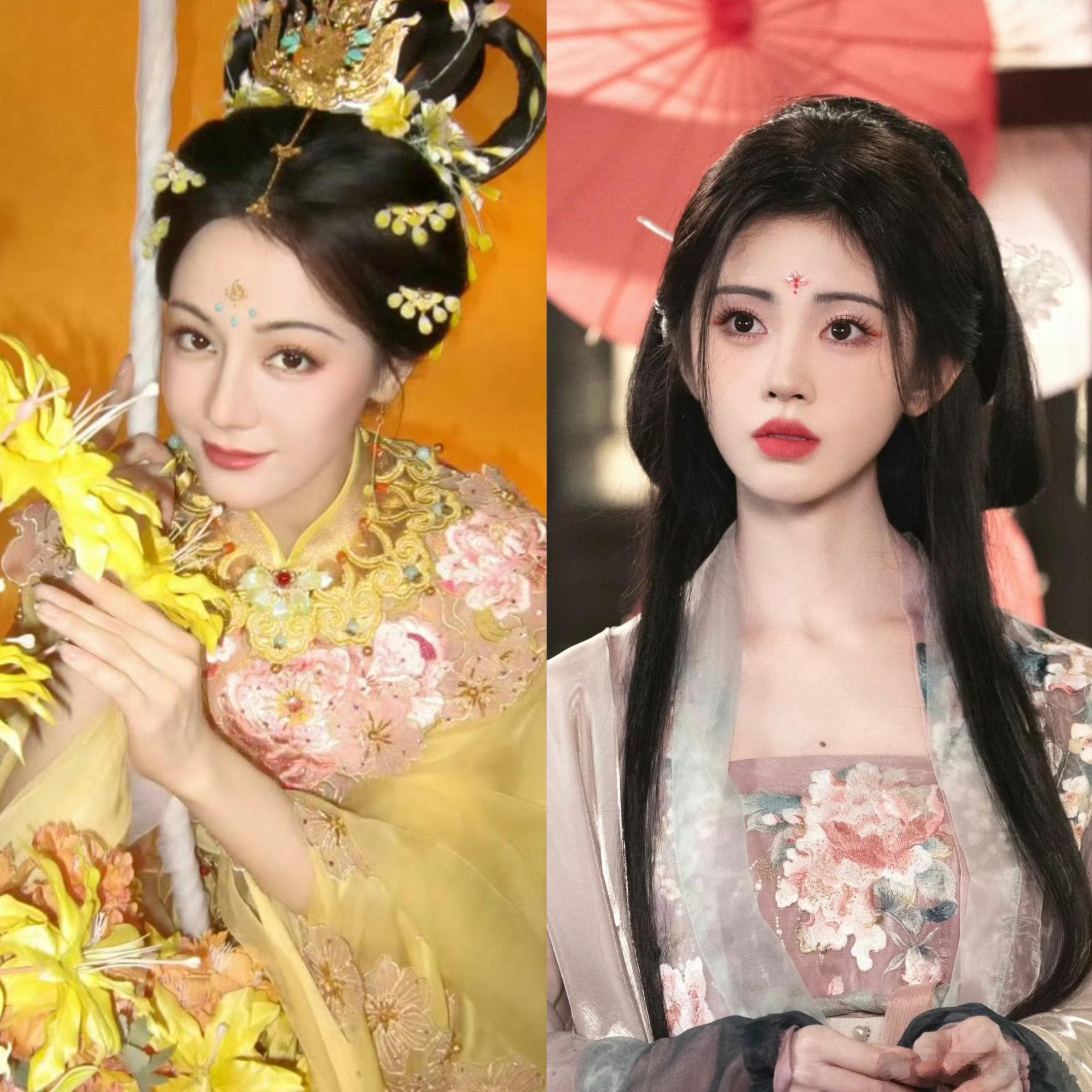 迪丽热巴中秋嫦娥造型和鞠婧祎嫦娥都好美啊 ​​​