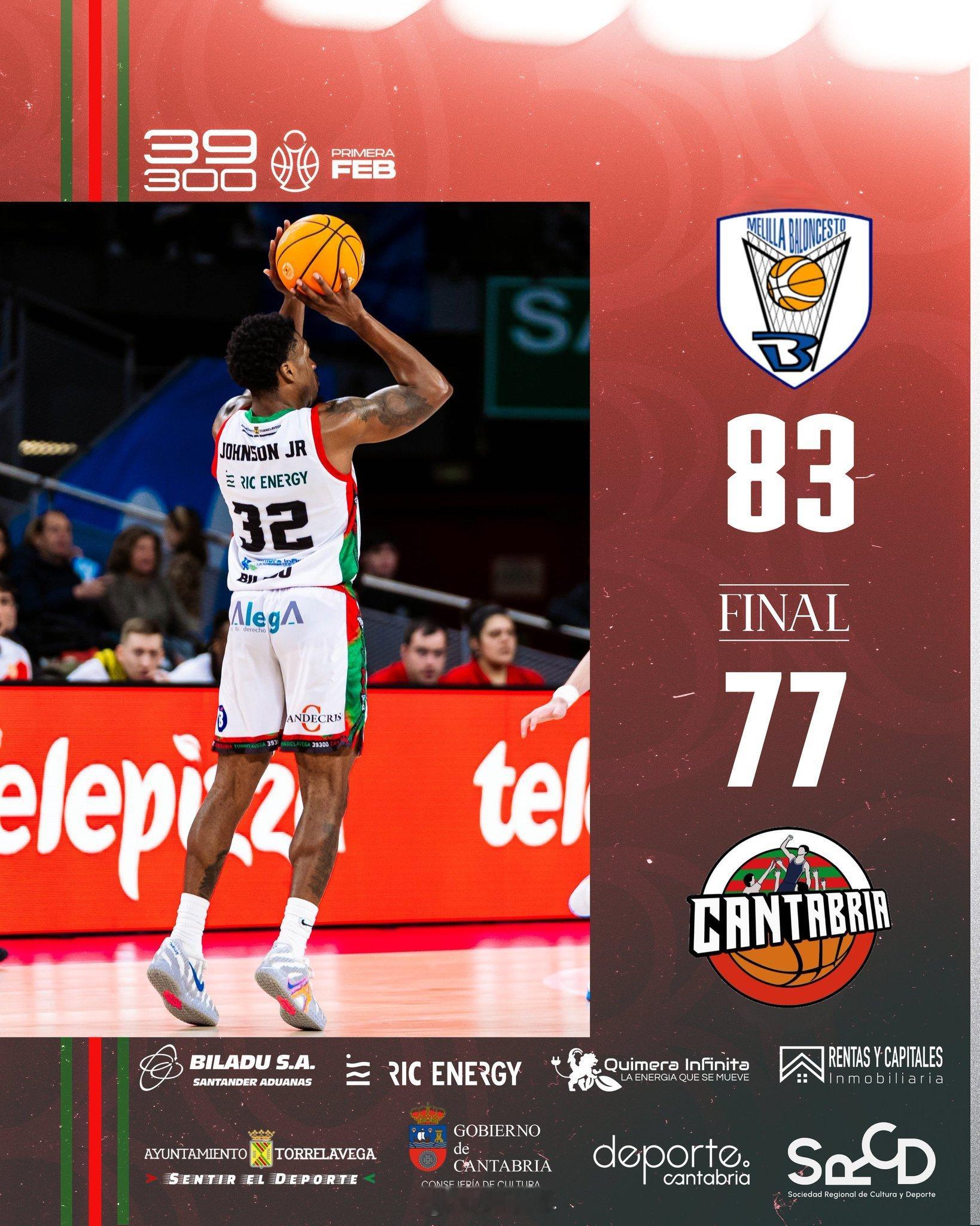 今天凌晨结束的一场西乙常规赛，埃斯特拉男篮在客场以77比83不敌梅利利亚男篮，余