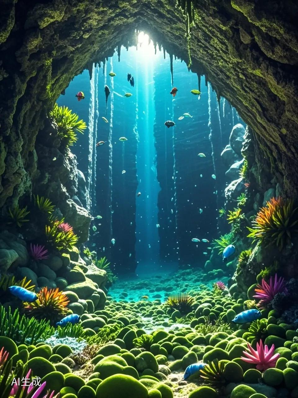 出上：虹挂青山通古剎，
对下：闪袭碧海燿龙宫。