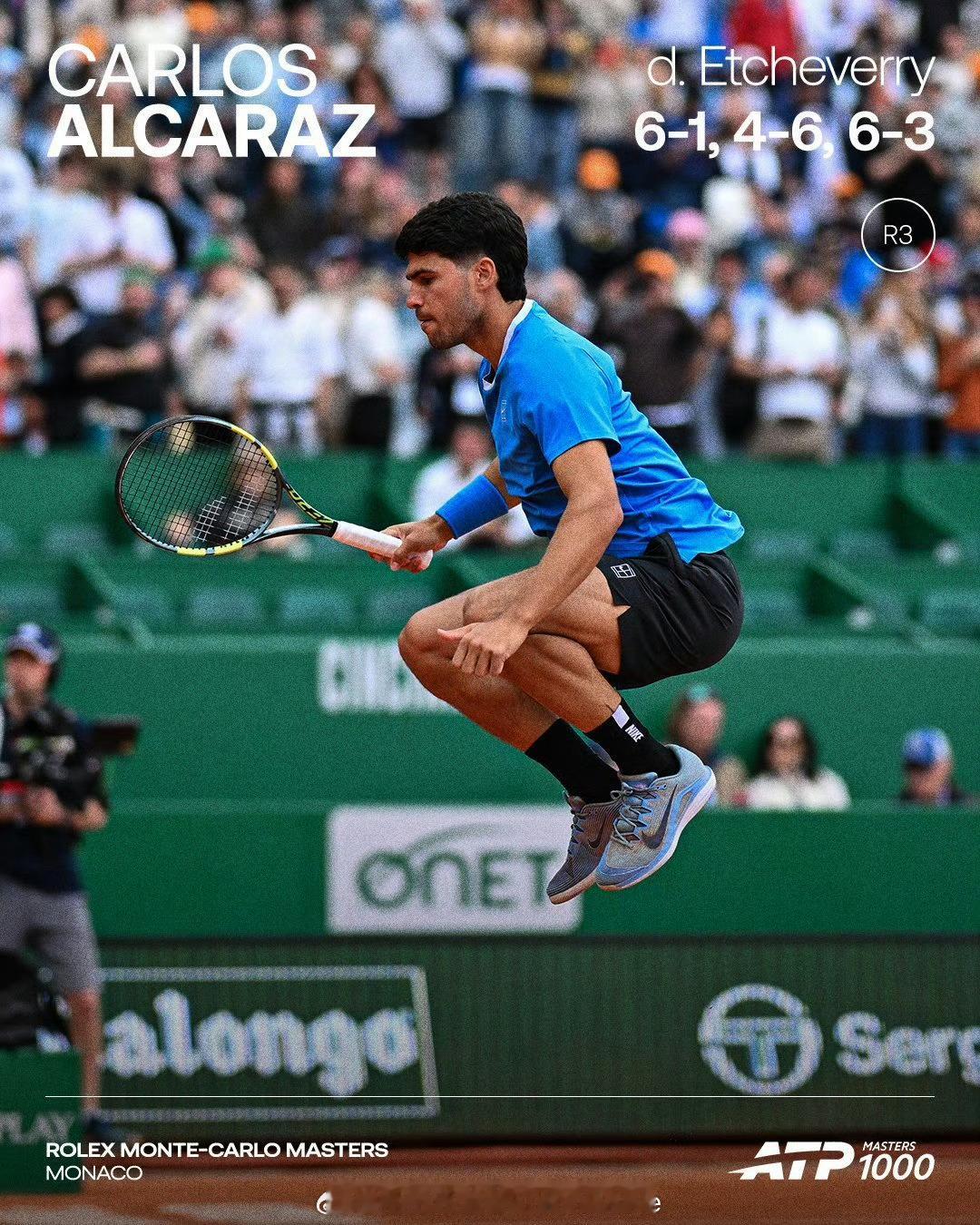 ✅第二次蒙特卡洛八强✅红土15连胜✅第20次大师赛八强 