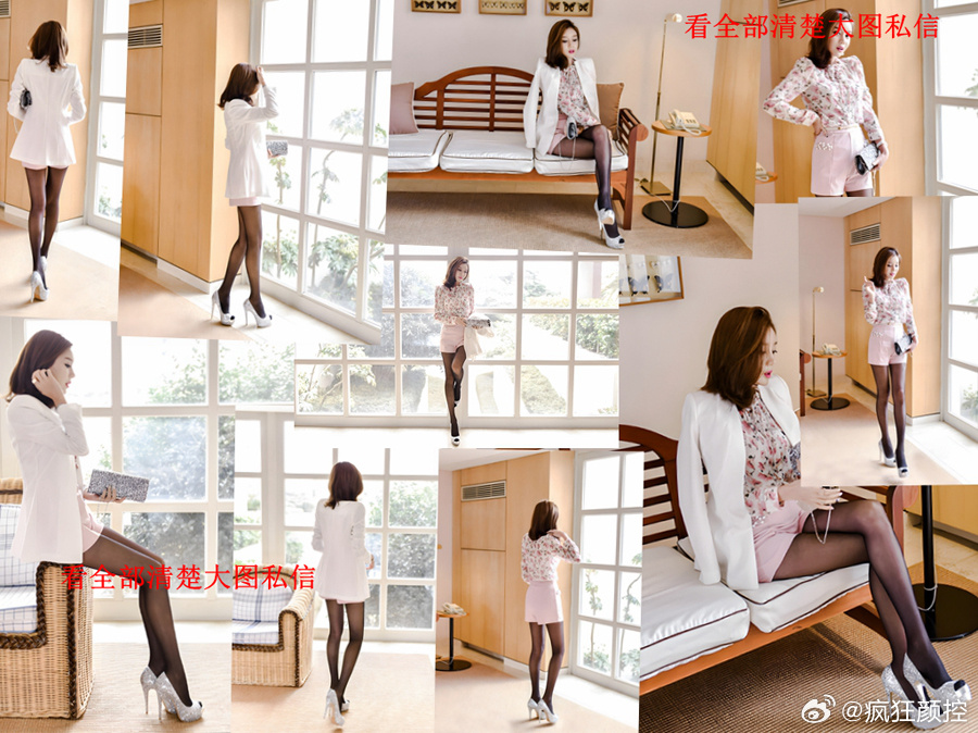 白色西装搭配短裤鱼嘴高跟黑丝... ​​​