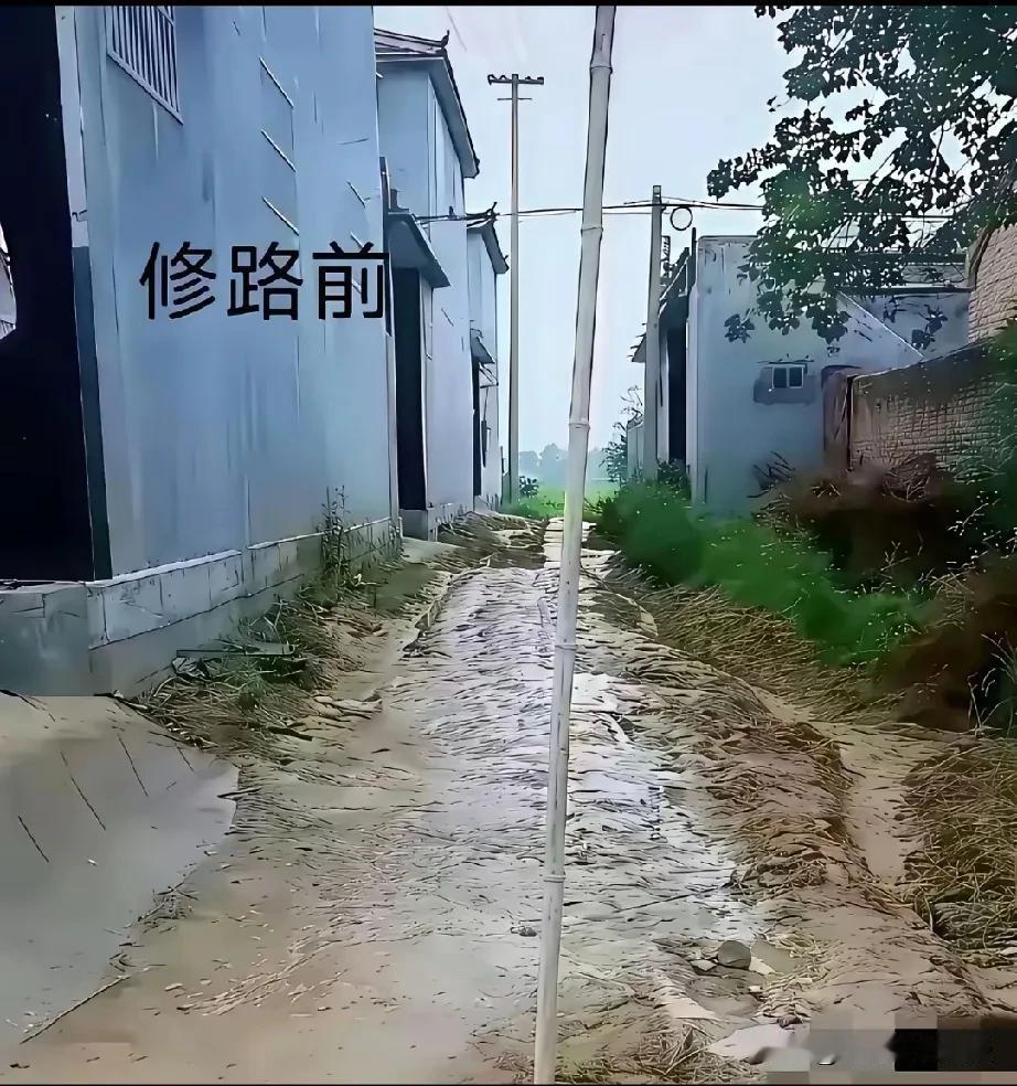 这样修路不合适吧，一个小胡同时住了四户人家，左边三户，右边一户。路面是泥土路，阴