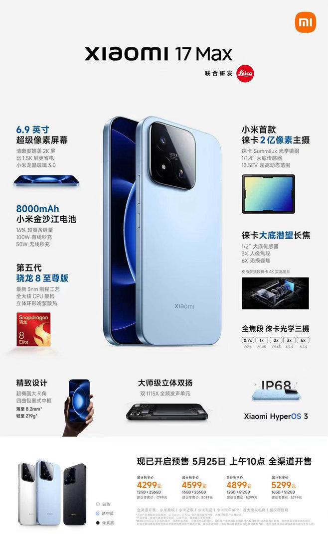 小米现在定位越来越精准了，思路清晰，你看小米17 Max，如果你只是标准版的大屏