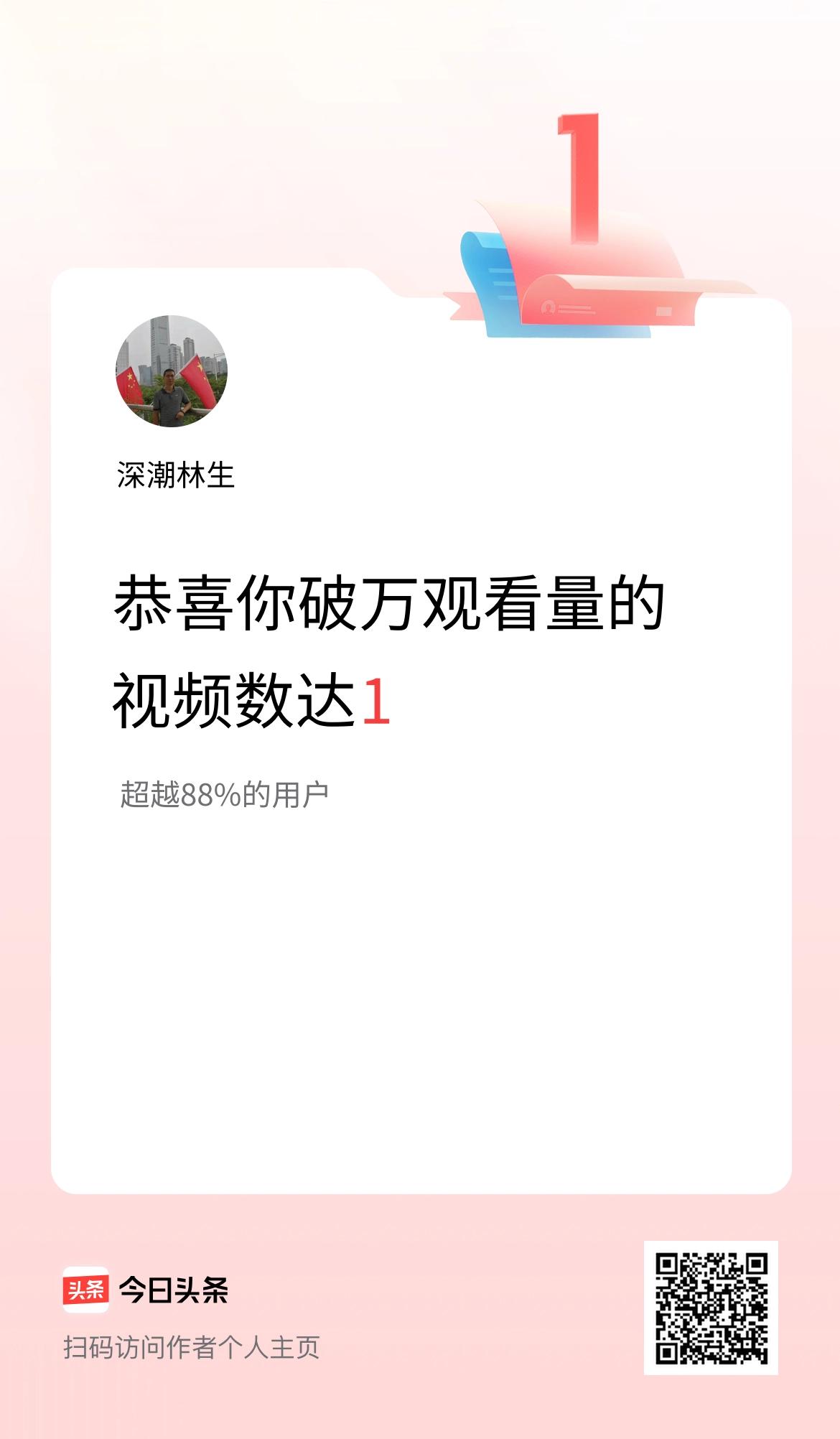 我在头条有1条视频播放量破万了！