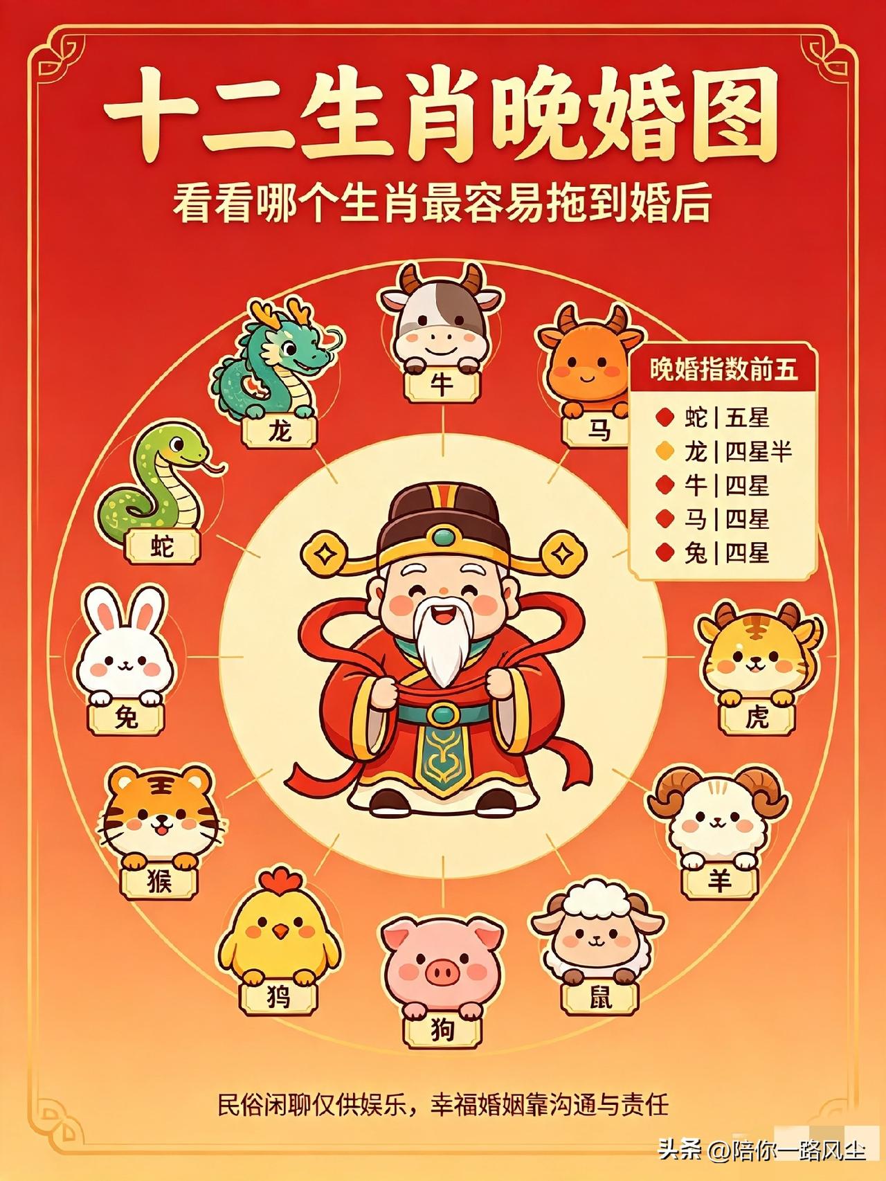 最容易晚婚的6个生肖，仅供娱乐！
 
第一名：生肖蛇
 
蛇的性格清冷，属于慢热