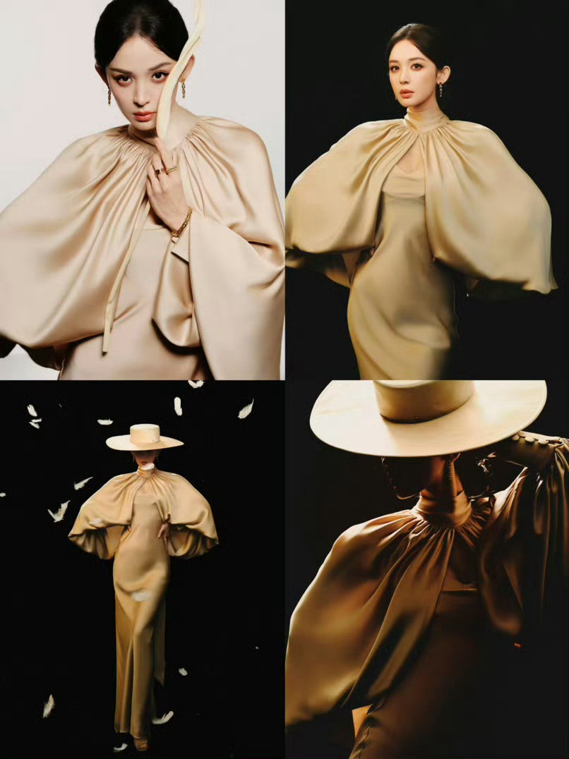 娜扎老电影女主角既视感从旧时光里走来的美人，娜扎缎面礼帽造型，将老电影女主角的矜